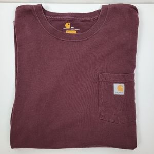 Carhartt Orginal Fit mens t shirt short sleeve  Burgandy Size 3XL Outdoor Work